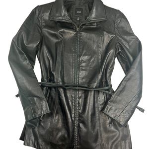 100% Black Leather Jacket JLC New York Size Small